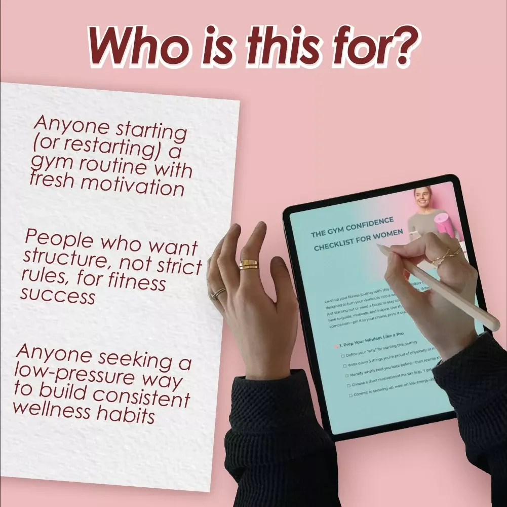 The Gym Confidence Checklist for Women – Digital Download for Beginner Gym Routine, Fitness Motivation, and Wellness Habit Tracker