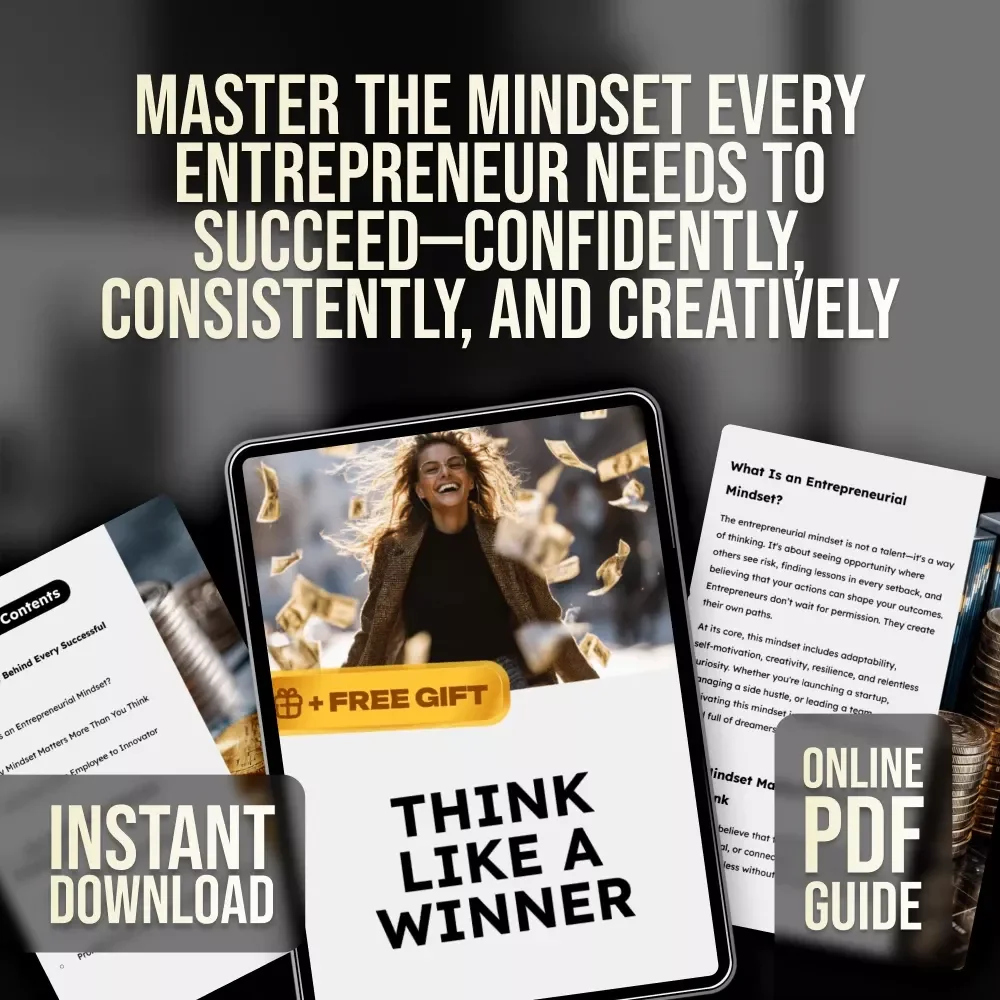 Think Like a Winner – Entrepreneur Mindset Development Guide for Business Success | Digital Download eBook for New Entrepreneurs
