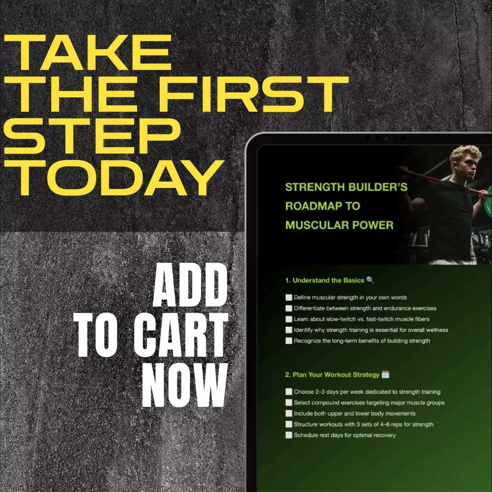 Strength Builder’s Roadmap to Muscular Power | Muscular Strength Workout Checklist for Beginners & Lifters | Digital Download Fitness Guide