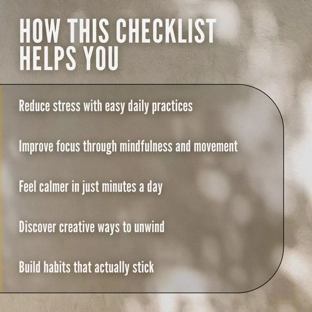 Your Relaxation Checklist to Step into Clarity | Digital Download Checklist for Relaxation, Self-Care & Mental Wellness
