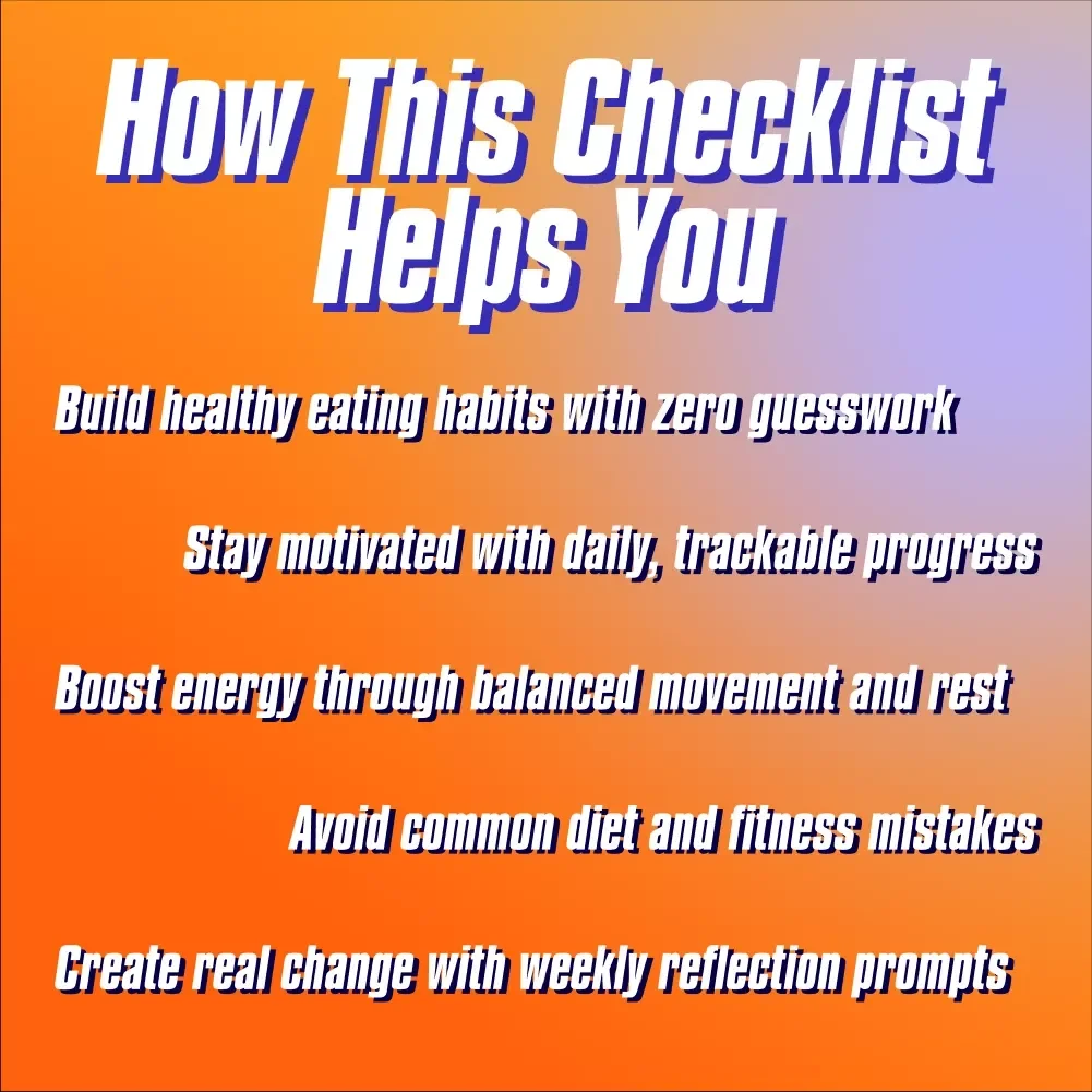 4-Week Weight Loss Checklist | How to Lose Weight in 4 Weeks | Digital Download Wellness Guide