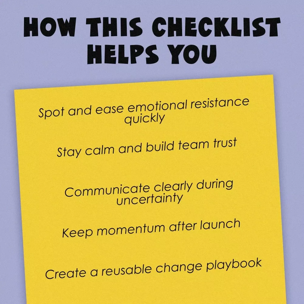 The Change Leader’s Power Checklist | How to Lead People Through Change | Digital Download Leadership Guide for Managers, HR & Team Leads