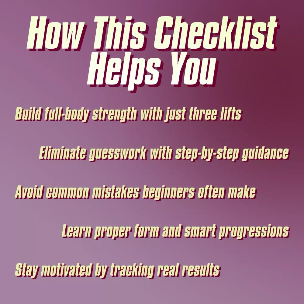 Your 5x5 Power Checklist to Crush Strength Goals | 5x5 Workout Routine | Strength Training Digital Download