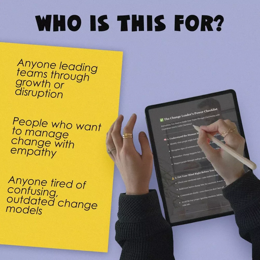 The Change Leader’s Power Checklist | How to Lead People Through Change | Digital Download Leadership Guide for Managers, HR & Team Leads