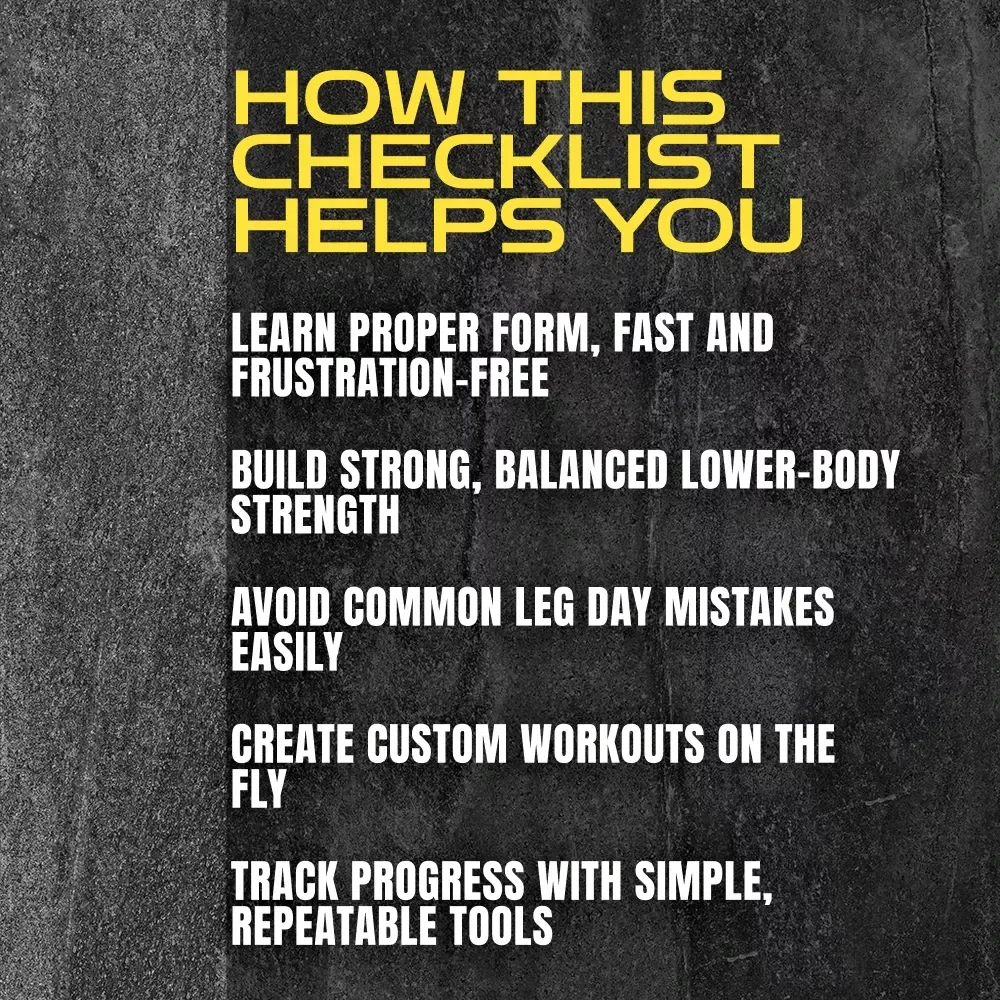 Leg Day Mastery Checklist: From Wobbly to Warrior in 8 Steps – Ultimate Leg Workout Routine Guide – Digital Download