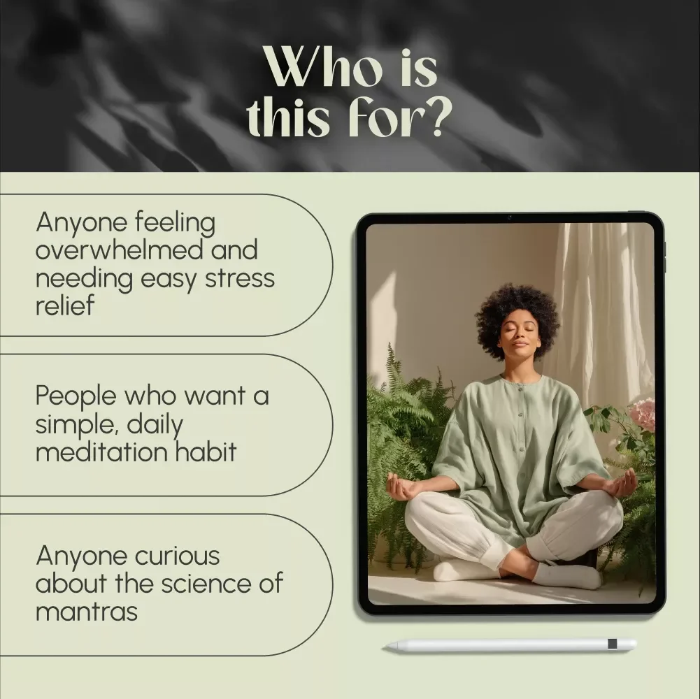 Your Friendly Guide to Mantra Stress Reduction | Digital Mantra Stress Reduction Guide for Beginners | Mantra Meditation eBook Download