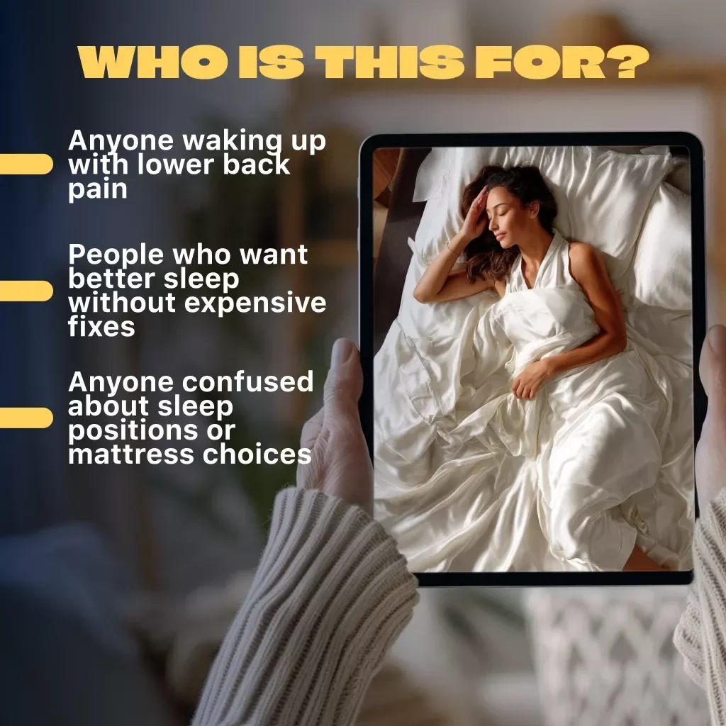 The Pain-Free Guide to Sleeping with Lower Back Pain | How to Sleep with Lower Back Pain eBook, Digital Guide, Sleep Position Checklist