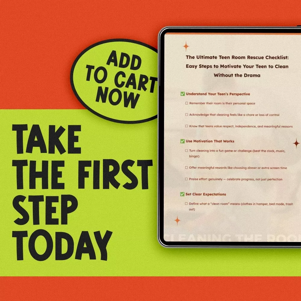 The Ultimate Teen Room Rescue Checklist: Easy Steps to Motivate Your Teen to Clean Without the Drama | Printable Teen Cleaning Guide | How to Motivate a Teenager to Clean Their Room