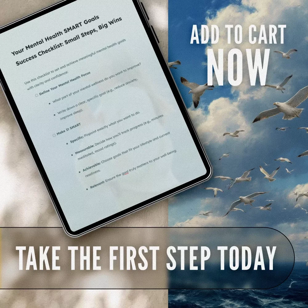 Your Mental Health SMART Goals Success Checklist: Small Steps, Big Wins | SMART Goals for Mental Health Digital Download Checklist