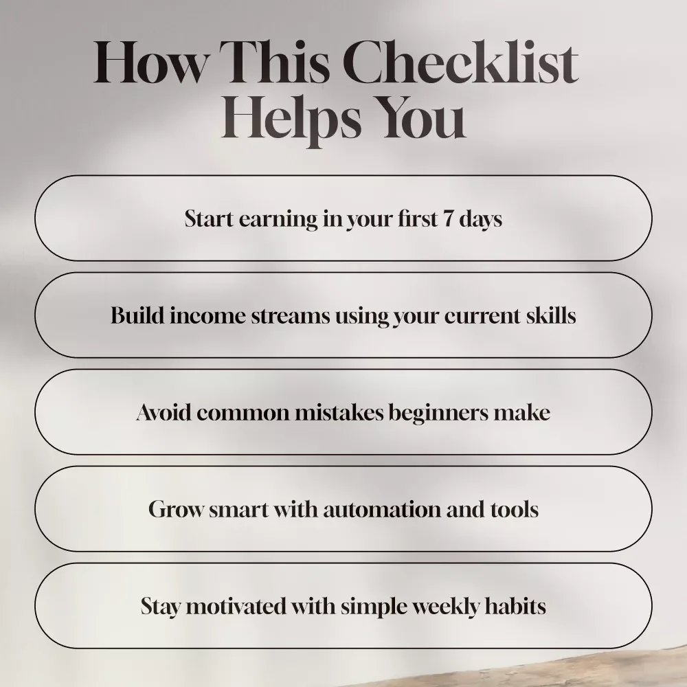 Wealth Hustler’s Fast Lane Checklist – Digital Download for Side Hustles to Build Wealth Fast, Instant Guide to Make Money Online, Printable Hustle Planner