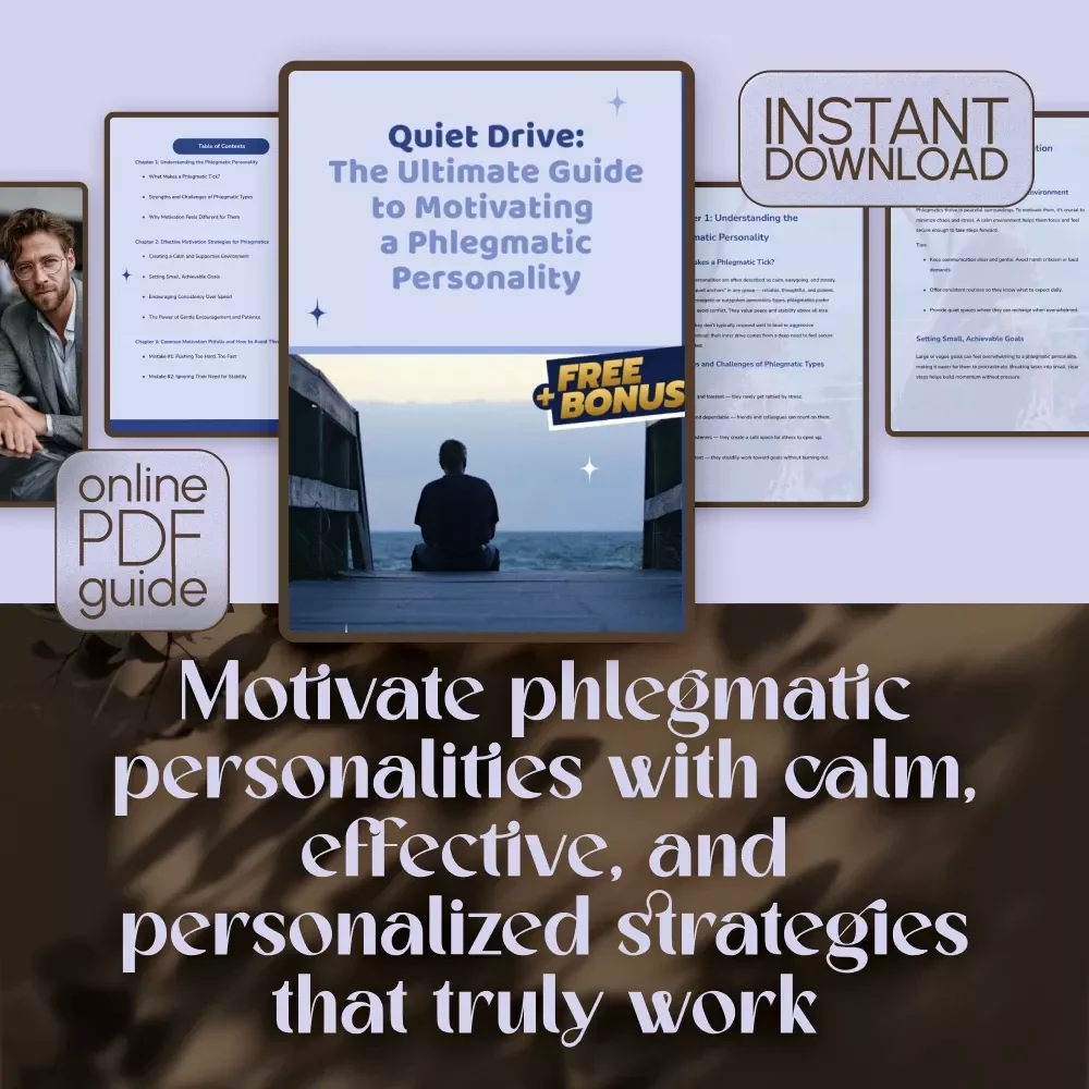 Quiet Drive: The Ultimate Guide to Motivating a Phlegmatic Personality | How to Motivate a Phlegmatic Personality | Digital Download eBook Guide for Calm, Steady Types