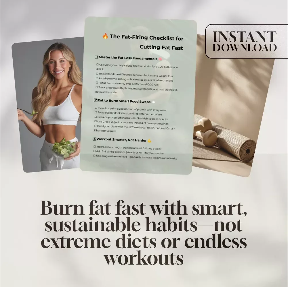 The Fat-Firing Checklist for Cutting Fat Fast | How to Cut Fat Fast | Digital Weight Loss Checklist & Guide