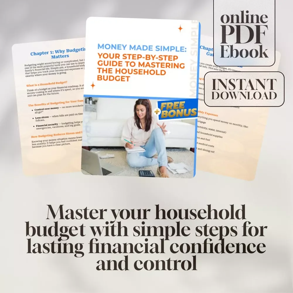 Money Made Simple: Your Step-by-Step Guide to Mastering the Household Budget | eBook for How to Do a Household Budget | Digital Download Budgeting Guide