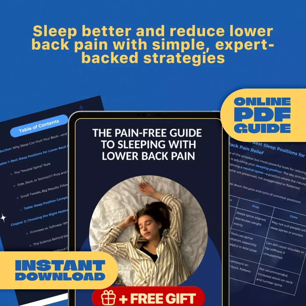 The Pain-Free Guide to Sleeping with Lower Back Pain | How to Sleep with Lower Back Pain eBook, Digital Guide, Sleep Position Checklist
