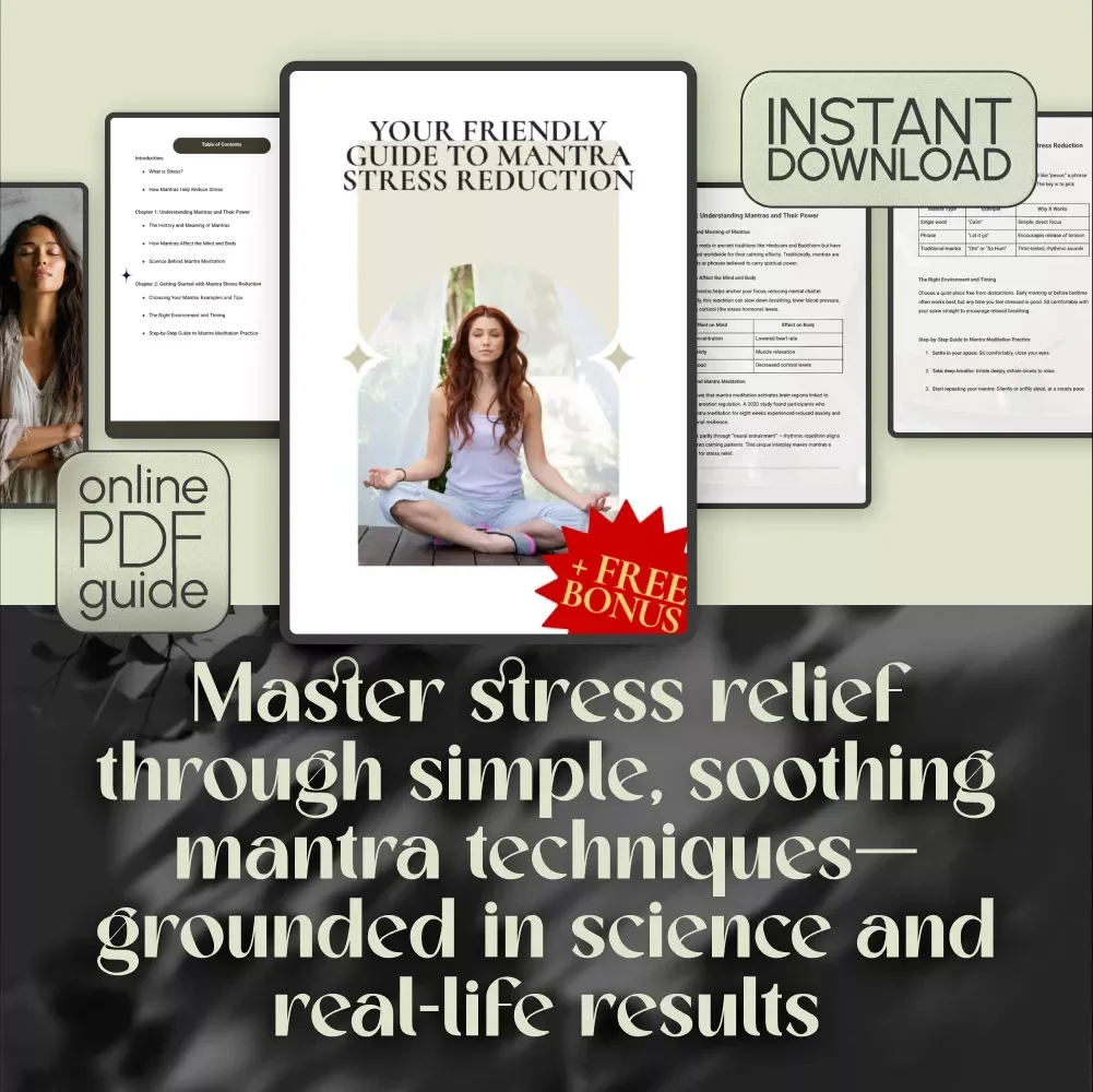 Your Friendly Guide to Mantra Stress Reduction | Digital Mantra Stress Reduction Guide for Beginners | Mantra Meditation eBook Download