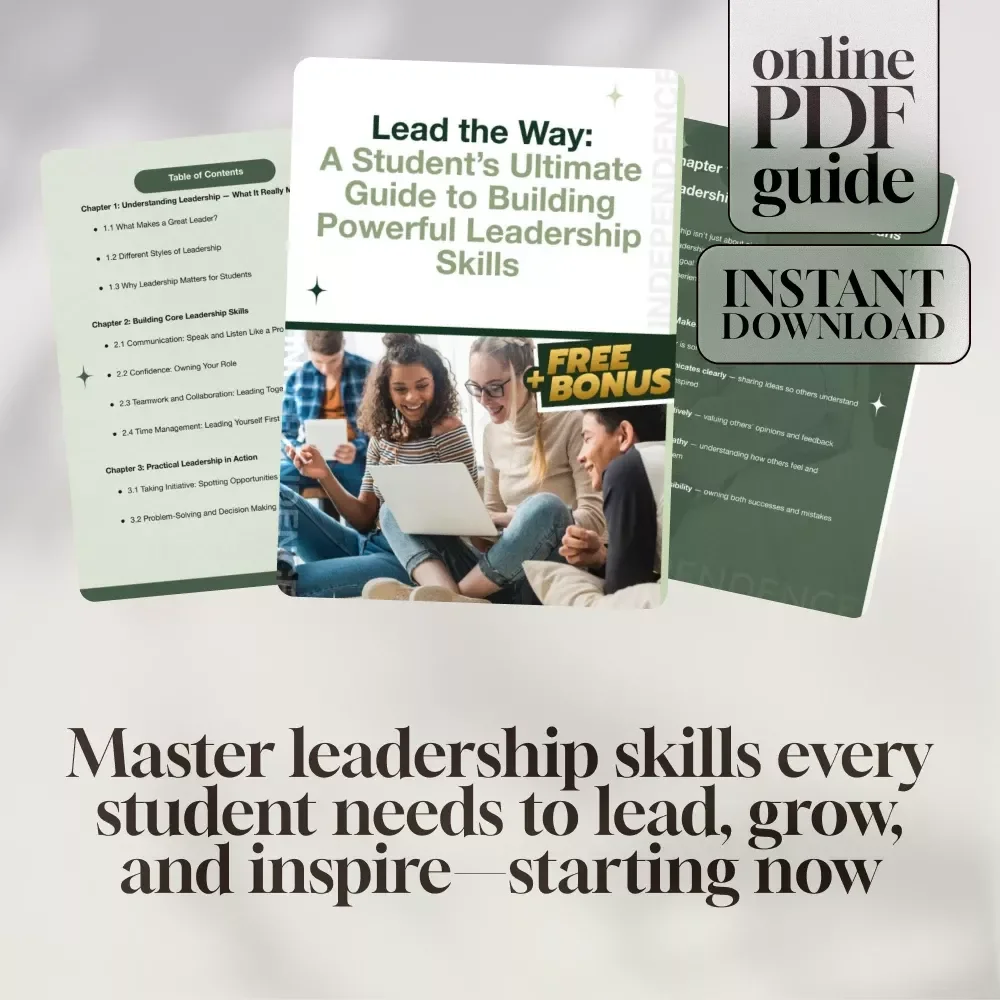 Lead the Way: A Student’s Ultimate Guide to Building Powerful Leadership Skills — How to Improve Leadership Skills as a Student | Digital Download PDF Guide, eBook, Checklist