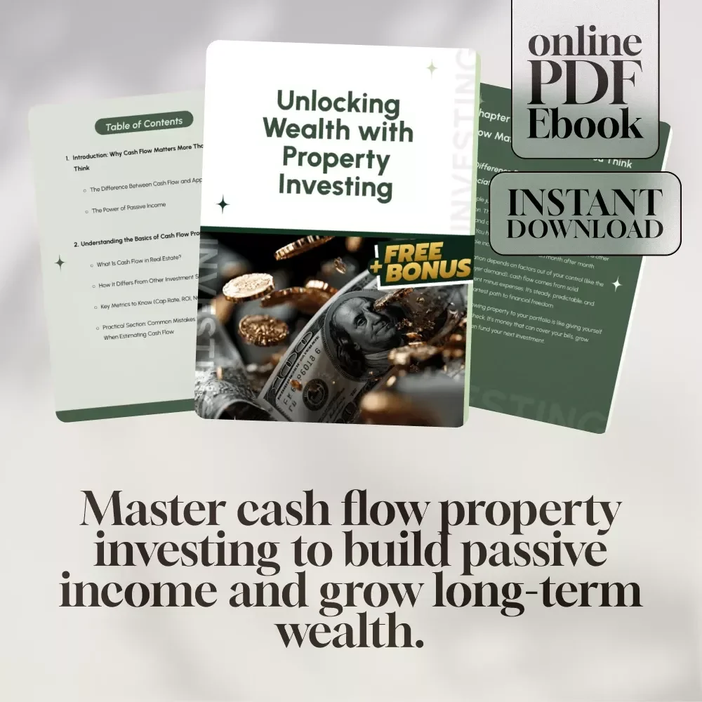 Unlocking Wealth with Property Investing | Cash Flow Property Investing eBook Guide | Real Estate Investing for Passive Income