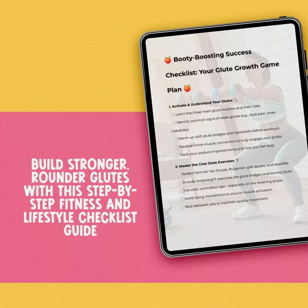 Booty-Boosting Success Checklist: Your Glute Growth Game Plan | Butt Workout Routine Checklist for Glute Gains, Home or Gym Fitness, Digital Download PDF