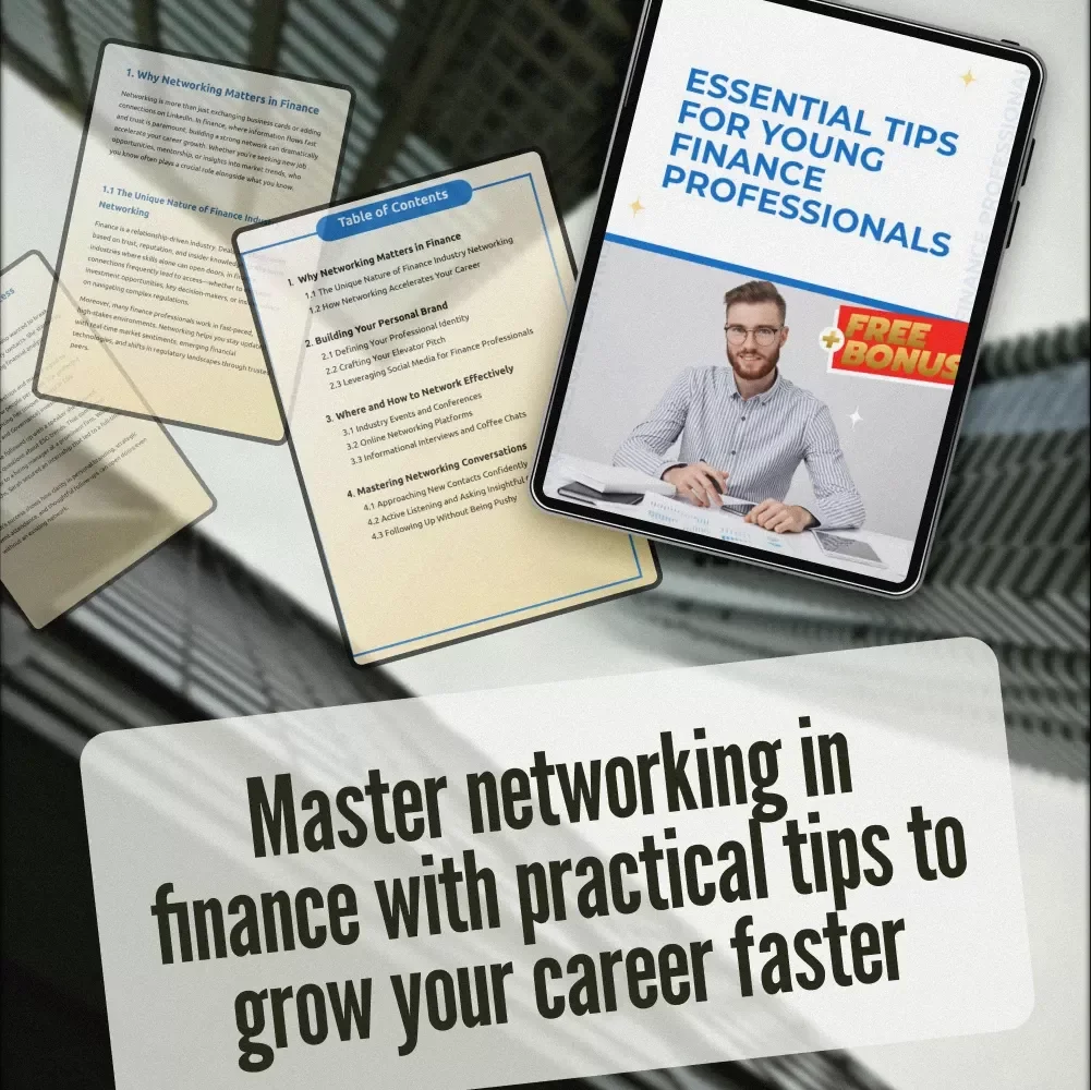 Essential Tips for Young Finance Professionals | Networking Tips for Young Professionals in Finance | Career Growth eBook for Finance Graduates & Interns