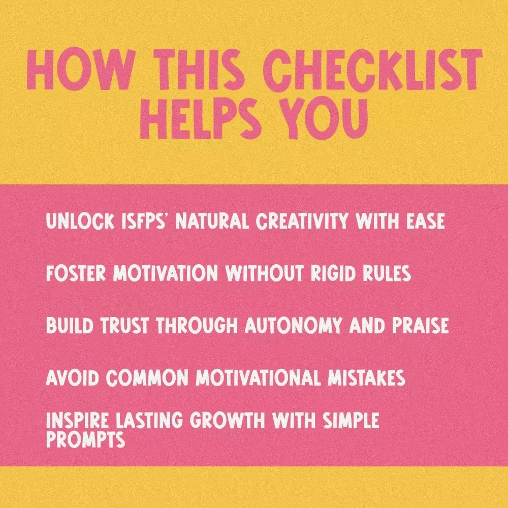 Spark the Flame: Your Ultimate Checklist to Motivating ISFPs | How to Motivate ISFP Personality Types | Digital Guide for Creatives & Educators