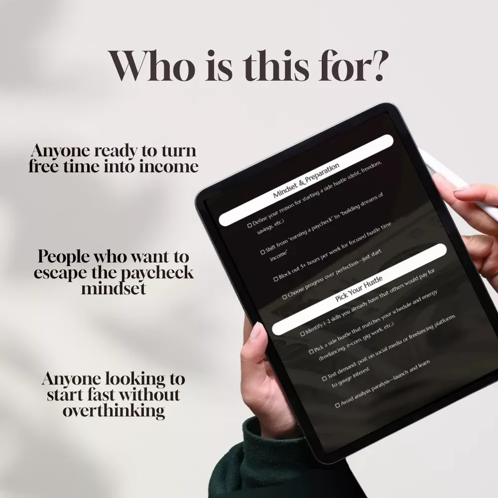 Wealth Hustler’s Fast Lane Checklist – Digital Download for Side Hustles to Build Wealth Fast, Instant Guide to Make Money Online, Printable Hustle Planner