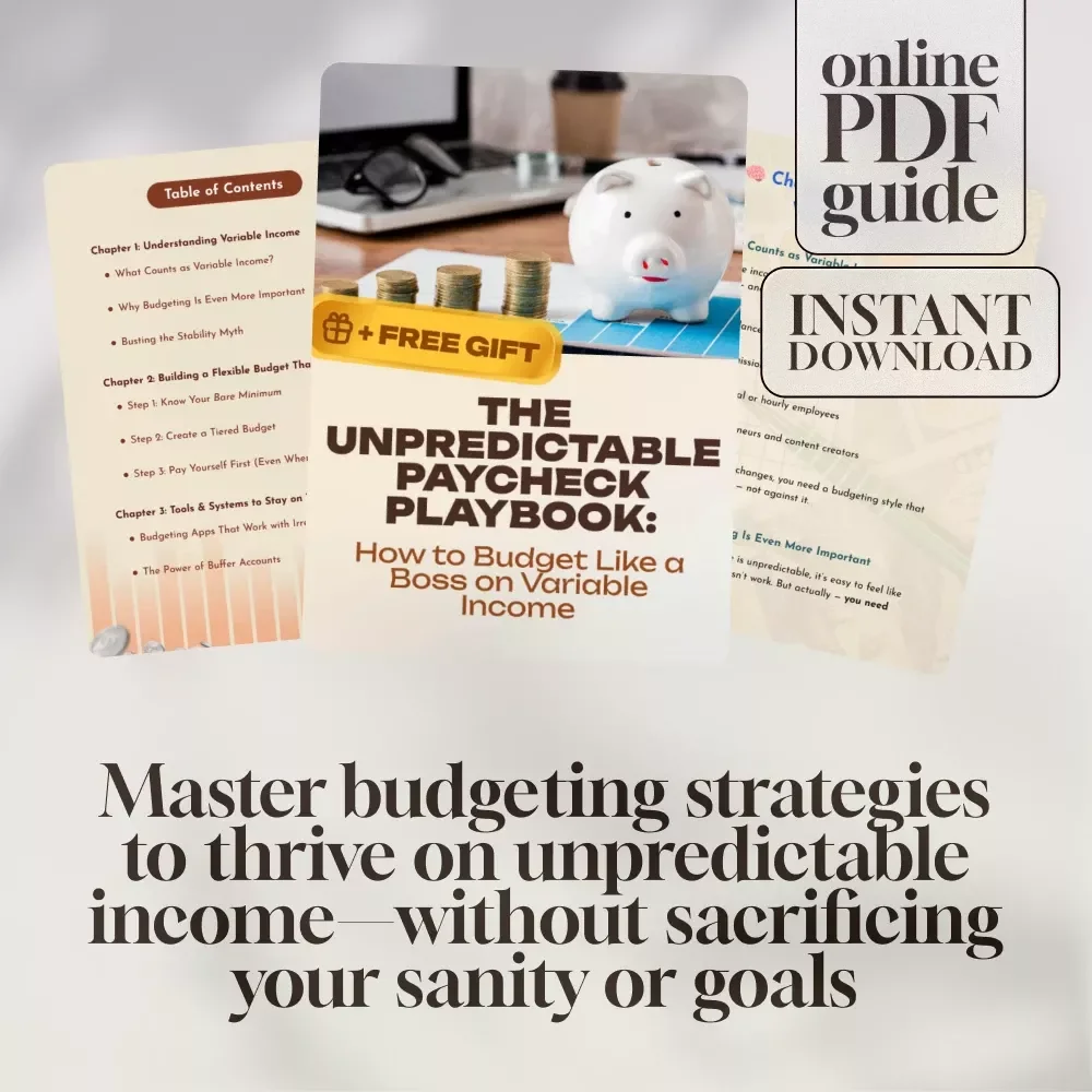 The Unpredictable Paycheck Playbook: How to Budget Like a Boss on Variable Income | Digital Guide for Freelancers, Creatives & Commission-Based Earners | How to Budget with Variable Income