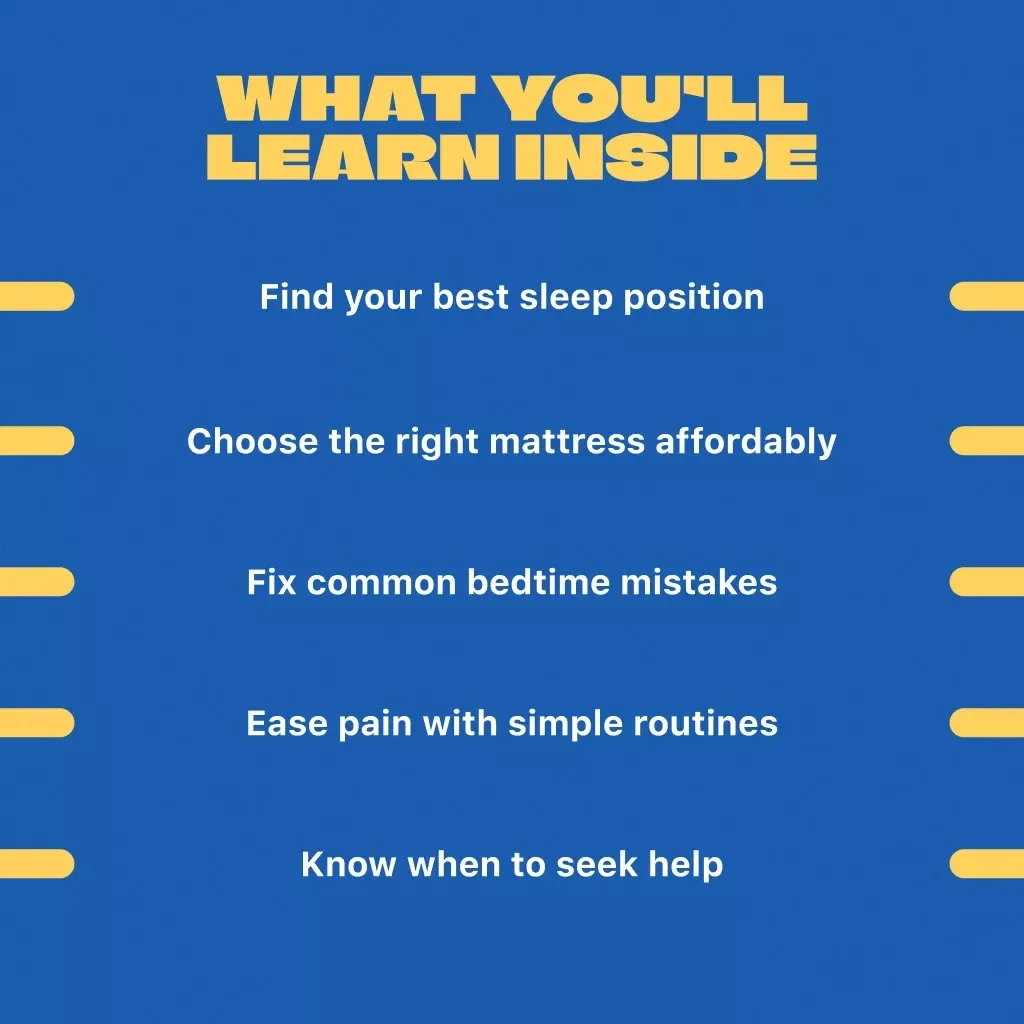 The Pain-Free Guide to Sleeping with Lower Back Pain | How to Sleep with Lower Back Pain eBook, Digital Guide, Sleep Position Checklist