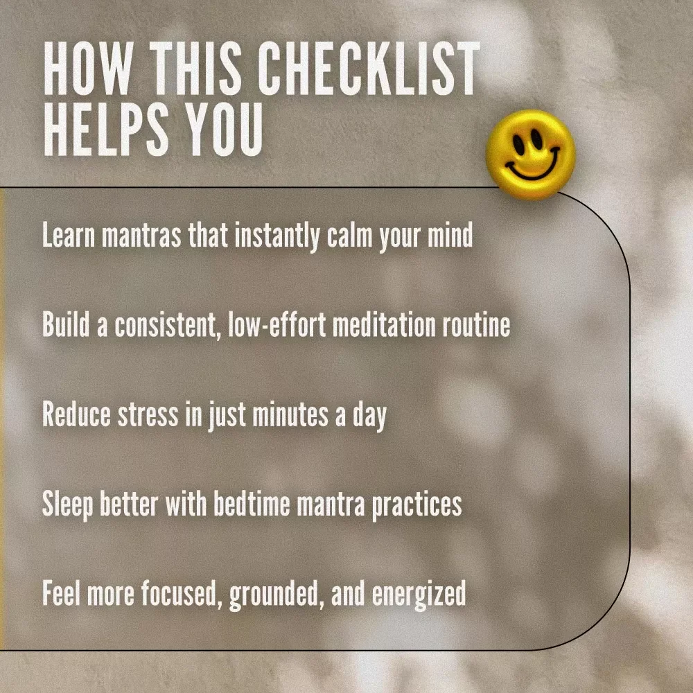Your Stress-Busting Mantra Mastery Checklist | Printable Mantra Stress Reduction Guide for Meditation & Mindfulness Practice