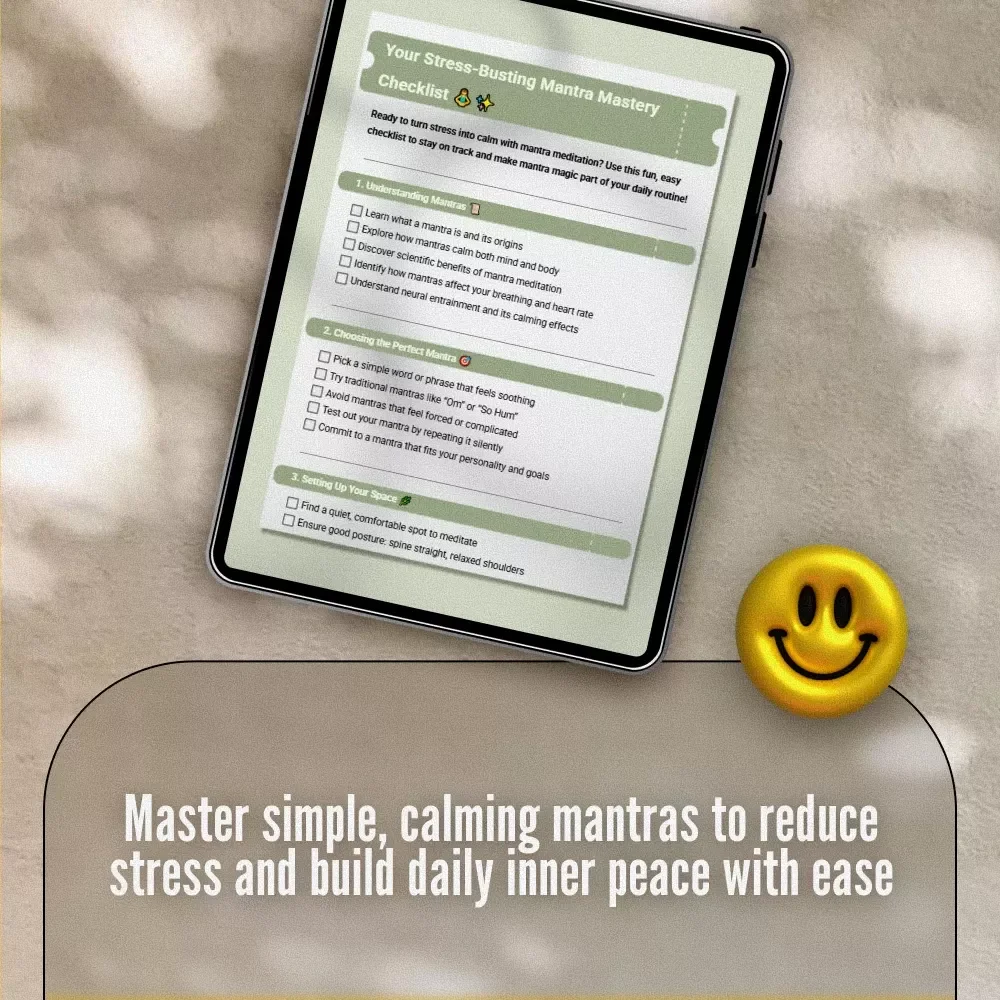 Your Stress-Busting Mantra Mastery Checklist | Printable Mantra Stress Reduction Guide for Meditation & Mindfulness Practice
