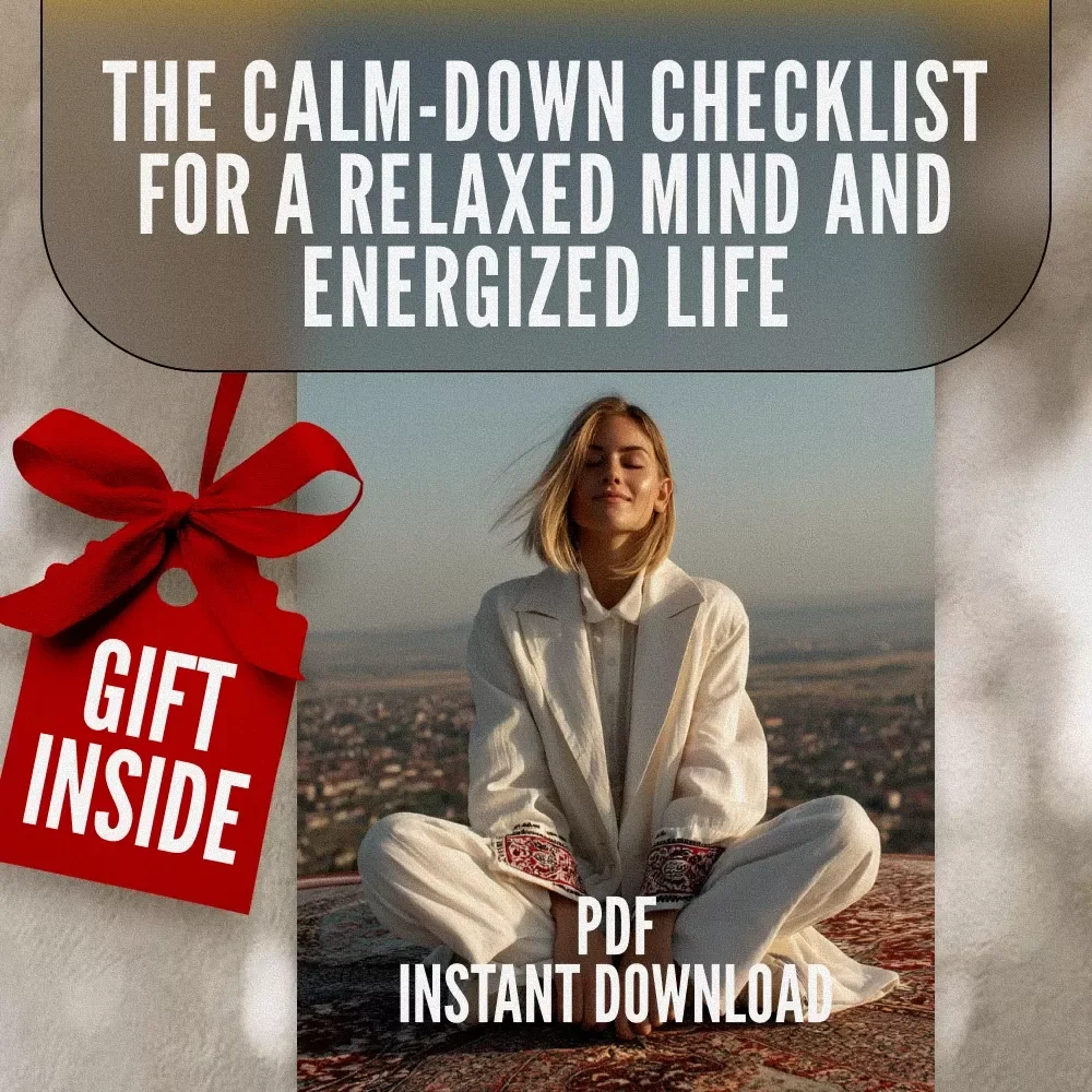 The Calm-Down Checklist for a Relaxed Mind and Energized Life | Printable Ways to Relax Your Mind | Digital Self-Care Mental Health Download
