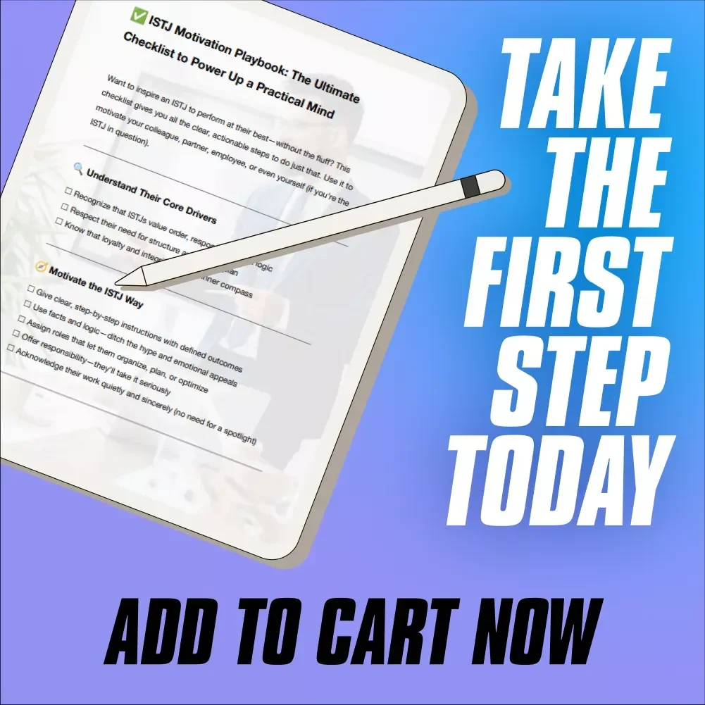 ISTJ Motivation Playbook: The Ultimate Checklist to Power Up a Practical Mind | How to Motivate ISTJ | Personality Type Digital Download