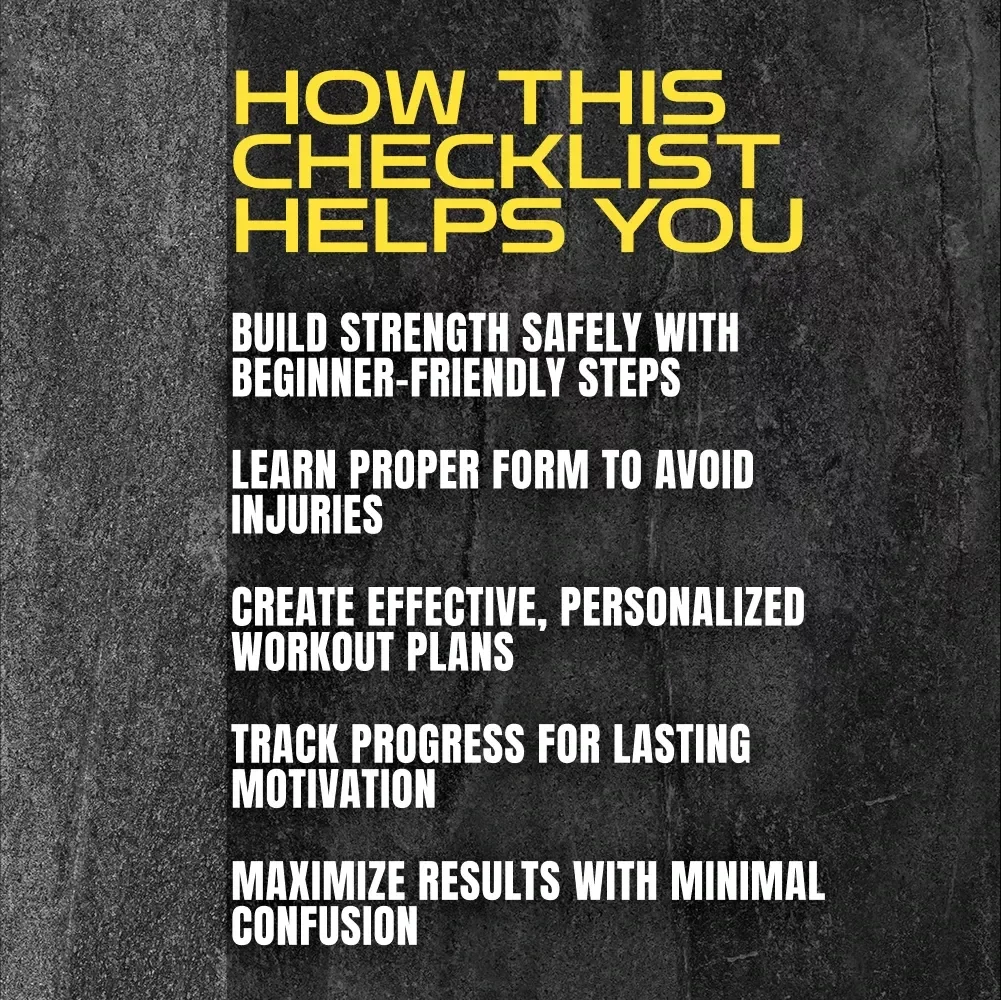 Strength Builder’s Roadmap to Muscular Power | Muscular Strength Workout Checklist for Beginners & Lifters | Digital Download Fitness Guide