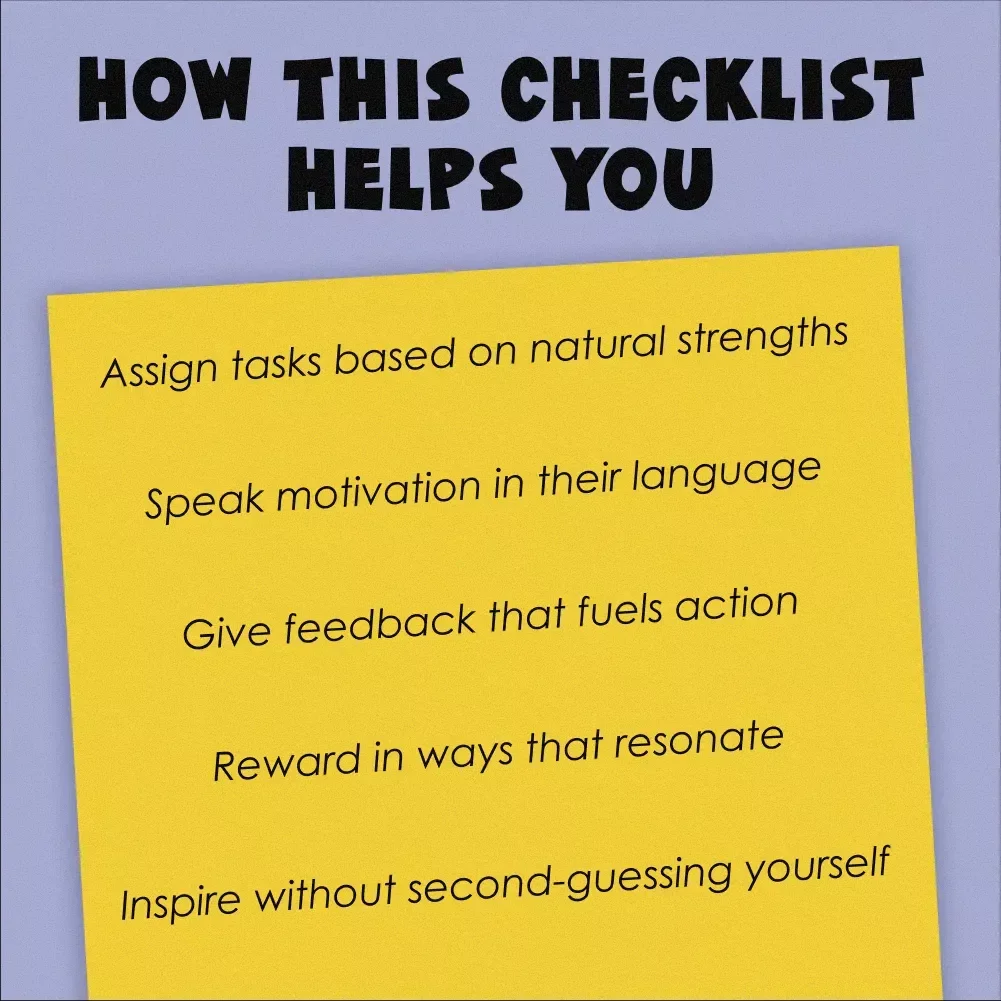 The Ultimate Motivation Match-Up Checklist | How to Motivate Different Personality Types | Digital Download for Teams, Coaches & Leaders
