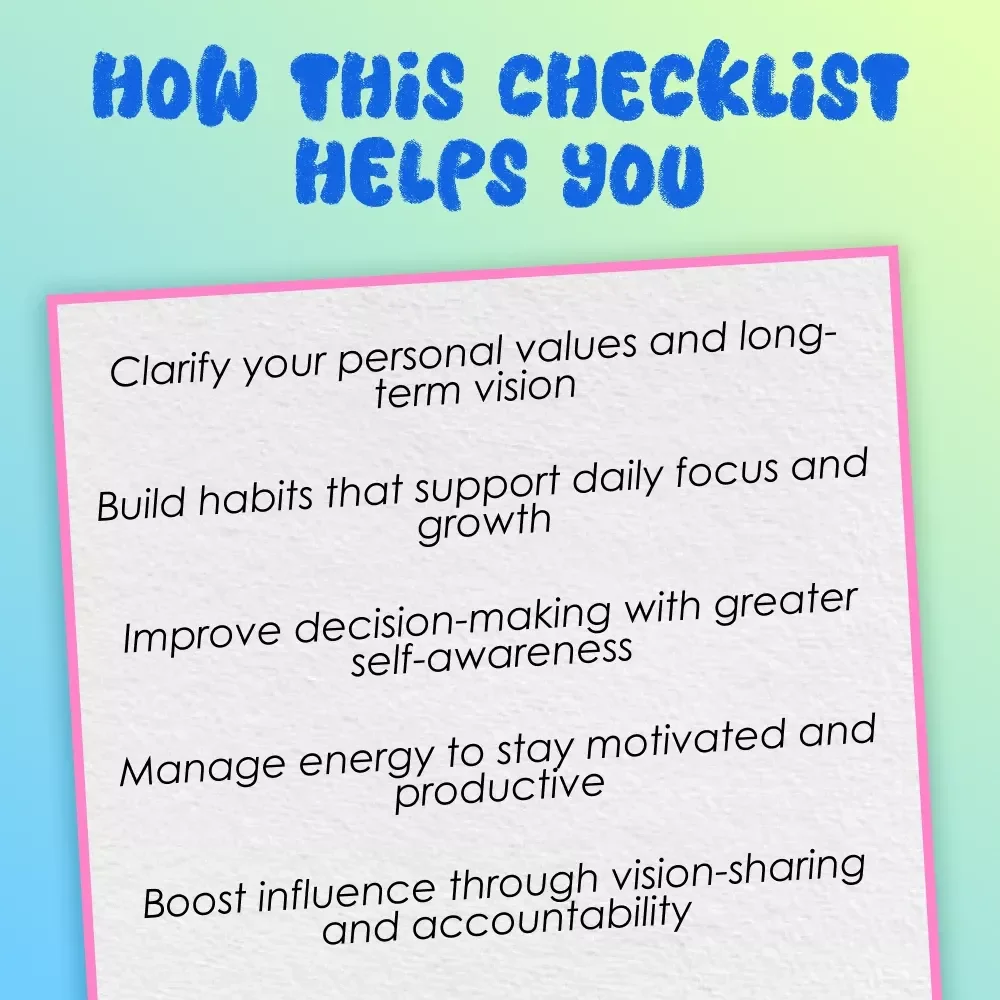 Your Self-Leadership Success Checklist: Lead Yourself Like a Pro | How to Improve Self Leadership | Self-Growth Digital Download for Personal Development