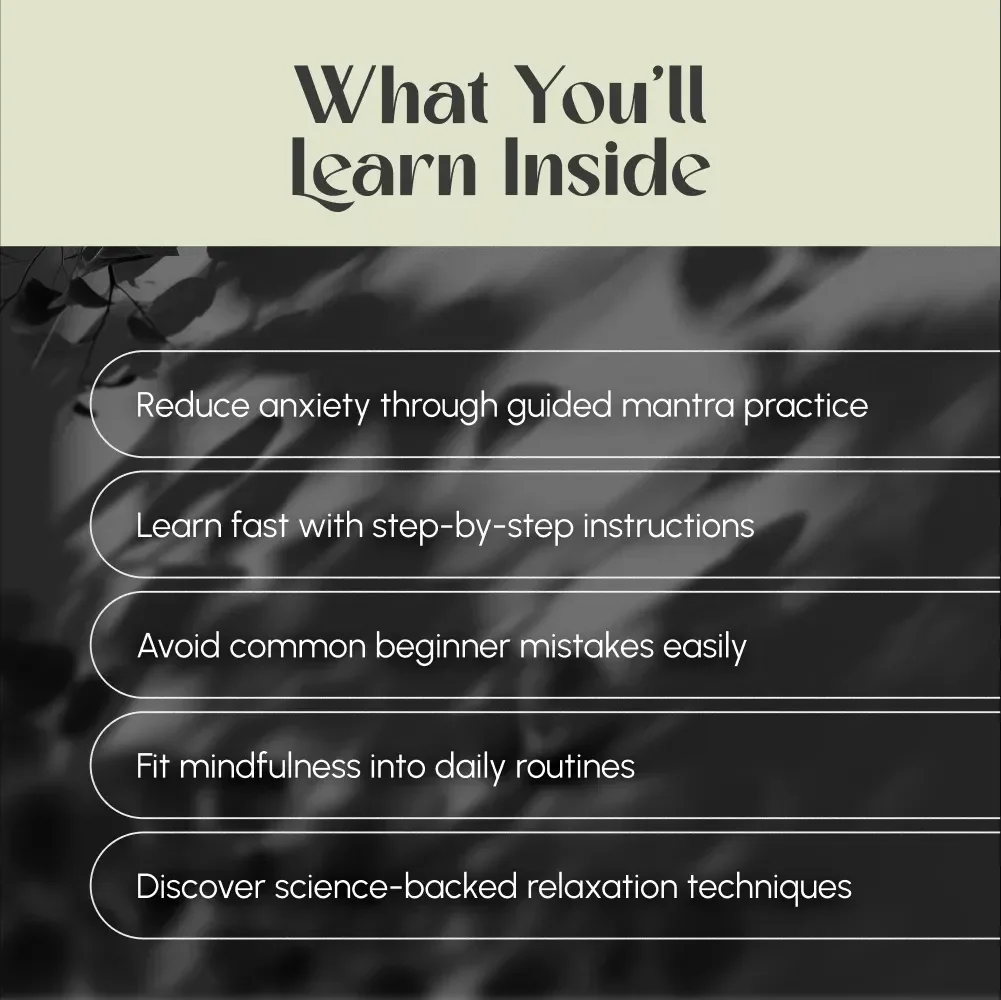 Your Friendly Guide to Mantra Stress Reduction | Digital Mantra Stress Reduction Guide for Beginners | Mantra Meditation eBook Download