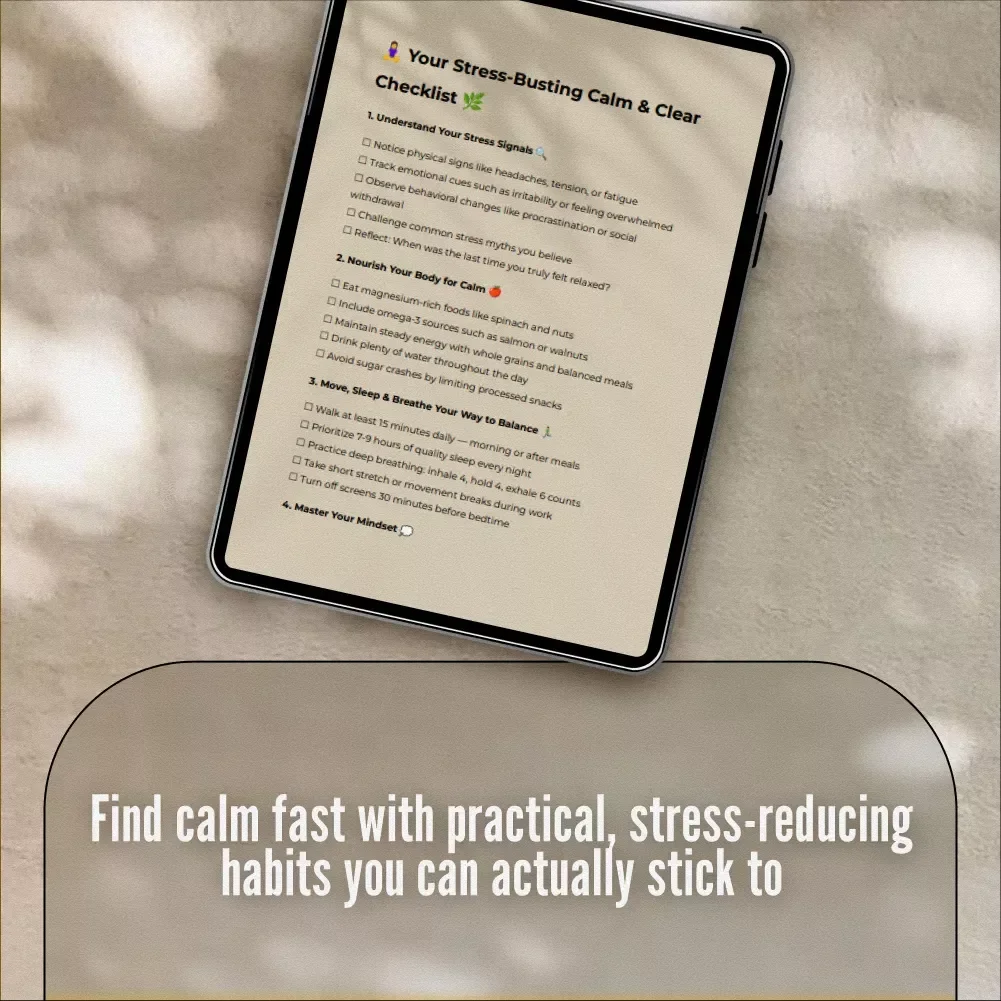 Your Stress-Busting Calm & Clear Checklist | Digital Health and Stress Reduction Strategies PDF