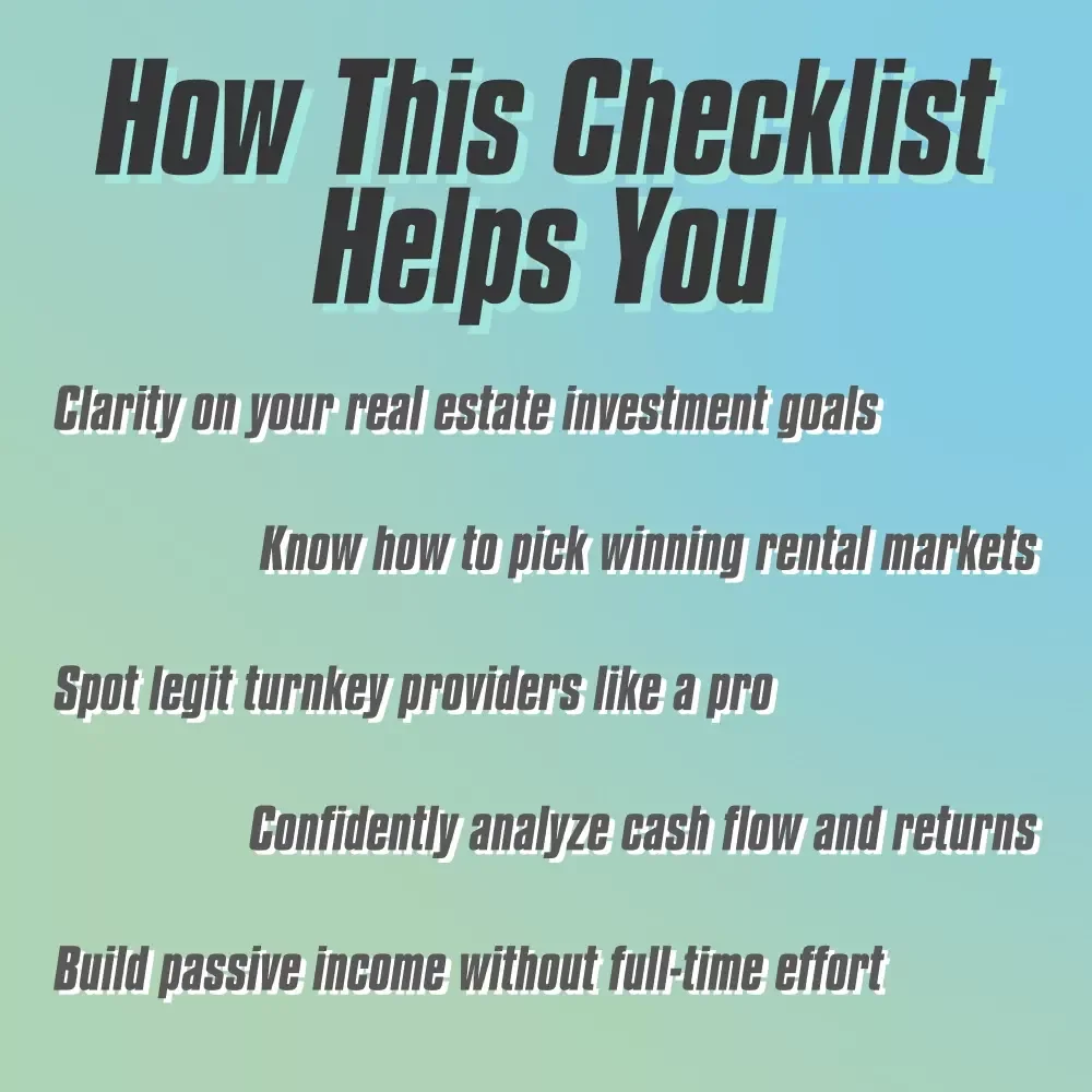From Rookie to Rent Boss | Turnkey Rental Property Investments Checklist | Real Estate eBook & Guide for Passive Income