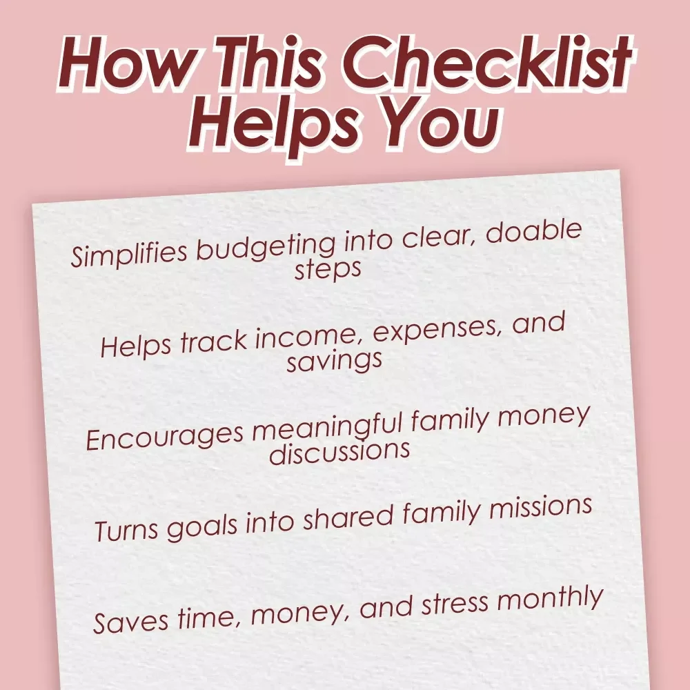 Family Budgeting Made Fun: The Ultimate Smart Family Checklist | How to Plan a Family Budget | Printable Family Finance Organizer