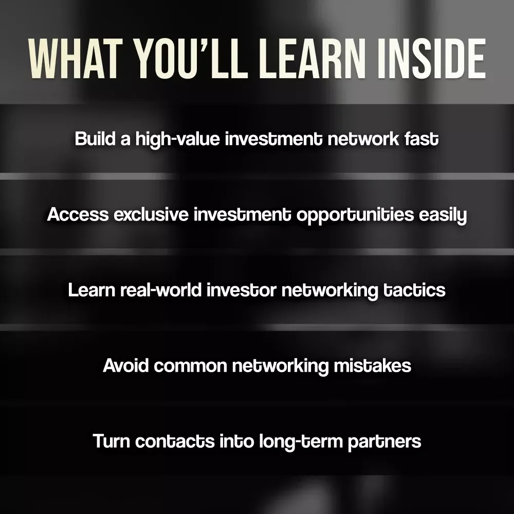 Network to Net Worth | Investment Networking Guide for Leveraging Connections to Unlock Investment Opportunities – Digital Download