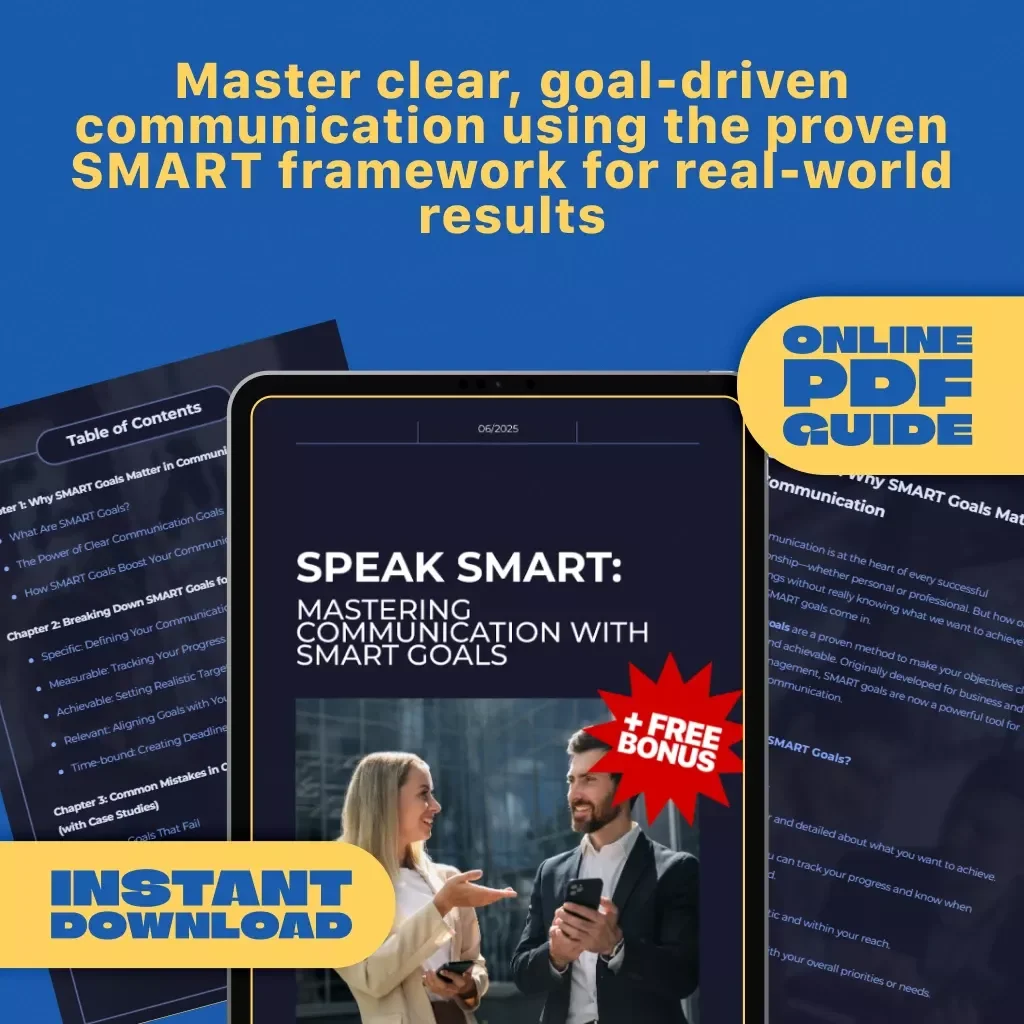 Speak Smart: Mastering Communication with SMART Goals | Digital Guide for Setting Smart Goal for Communication | Communication eBook, Printable PDF, Instant Download