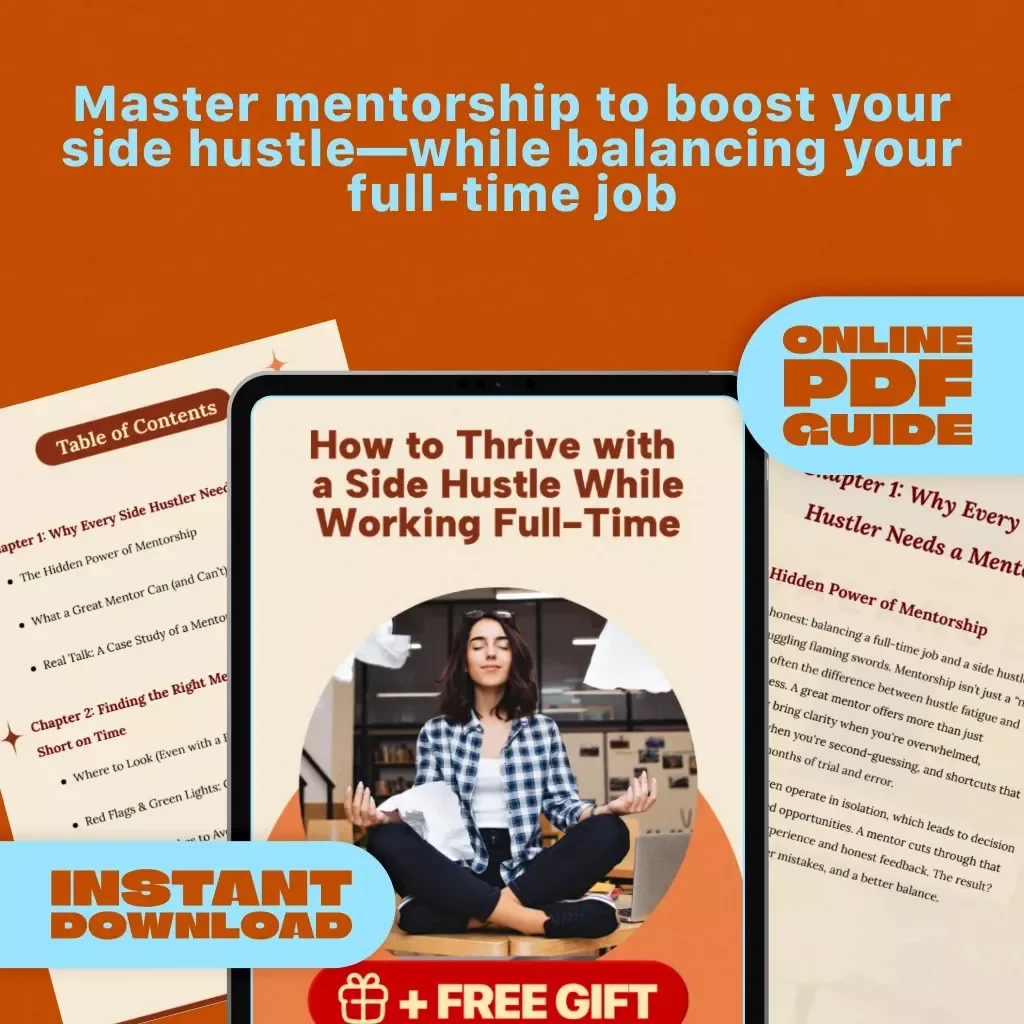 How to Thrive with a Side Hustle While Working Full-Time | Guide for Side Hustlers with Full-Time Jobs | Mentorship for Side Hustlers Balancing Full-Time Jobs