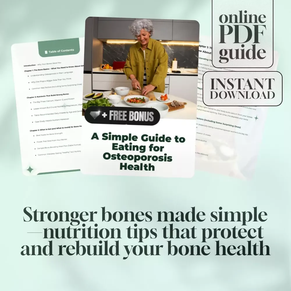 A Simple Guide to Eating for Osteoporosis Health – Digital Guide for Healthy Diet & Strong Bones | Osteoporosis Nutrition Checklist & eBook