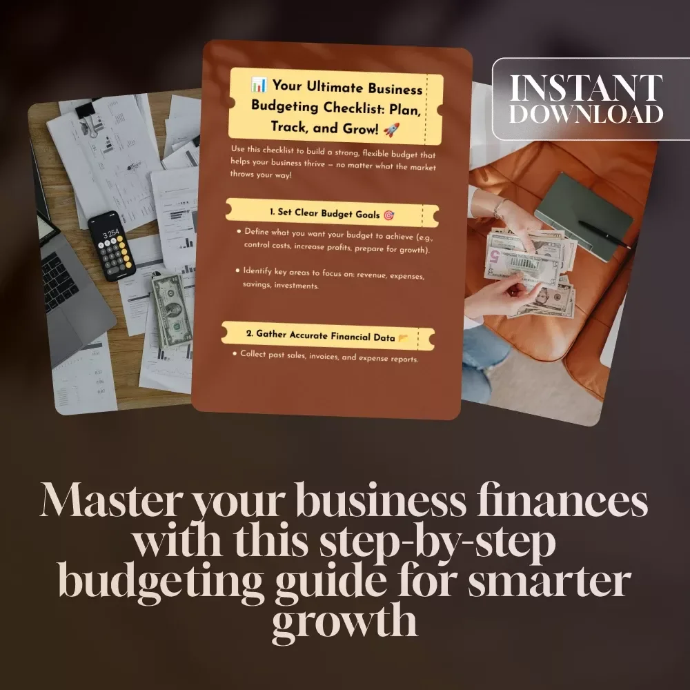 Your Ultimate Business Budgeting Checklist: Plan, Track, and Grow! | Digital Download for Small Business Owners | How to Do a Business Budget Guide