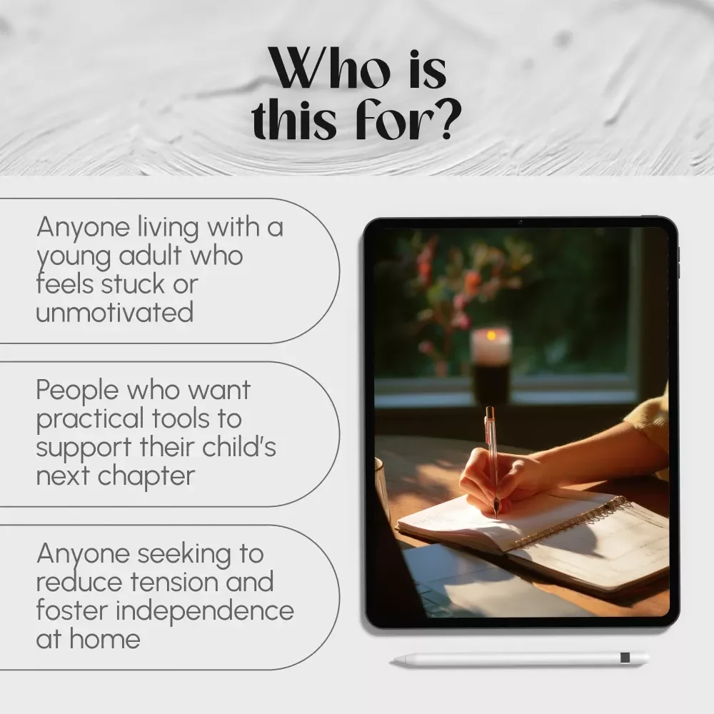 How to Motivate Young Adults Living at Home to Thrive and Grow | Motivation Guide for Parents & Families | Digital Download