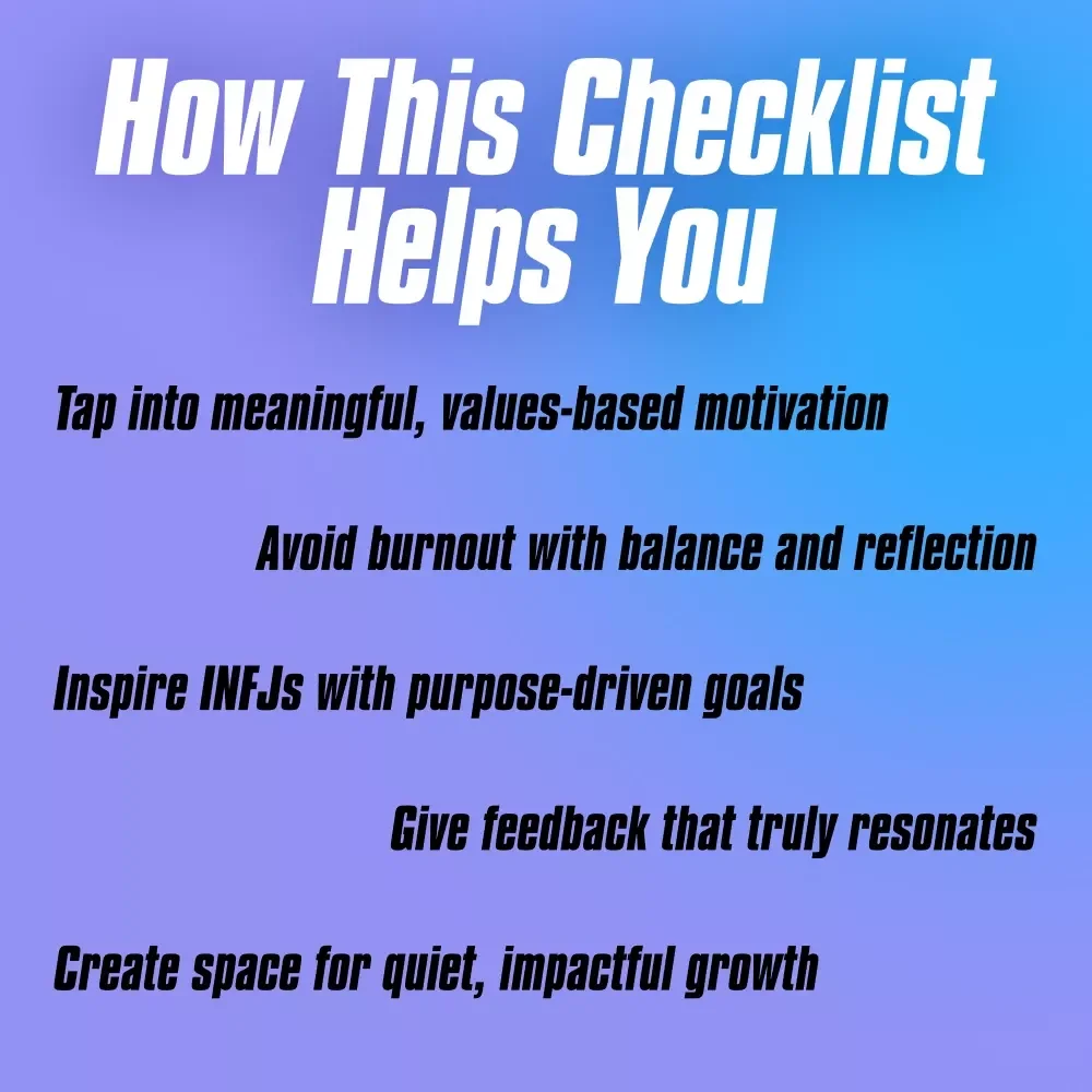 INFJ Motivation Magic: The Soulful Strategy Checklist – How to Motivate INFJ Personality Types | Printable Digital Download for INFJs