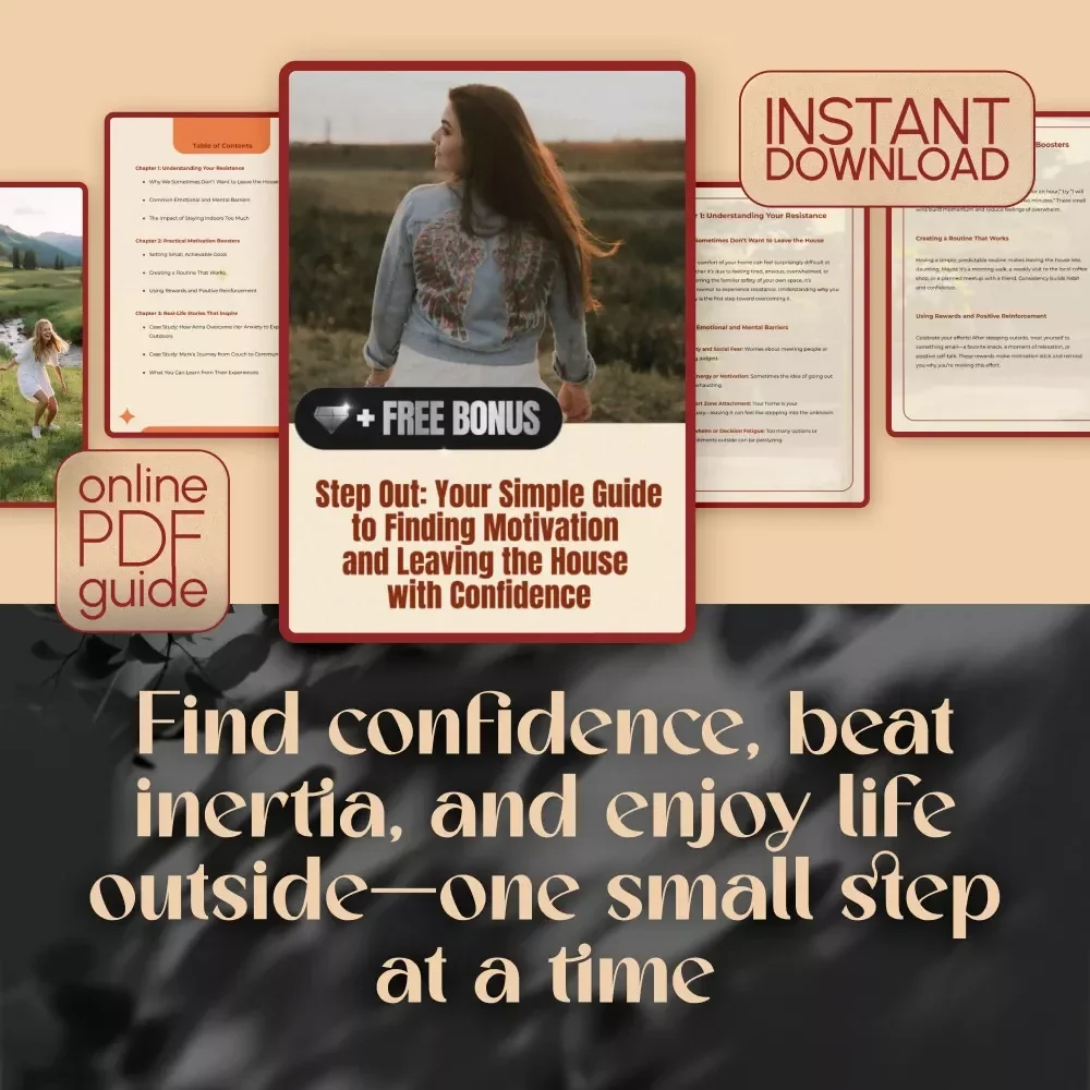 Step Out: Your Simple Guide to Finding Motivation and Leaving the House with Confidence – Digital Download | How to Get Motivated to Leave the House Guide for Anxiety and Low Mood