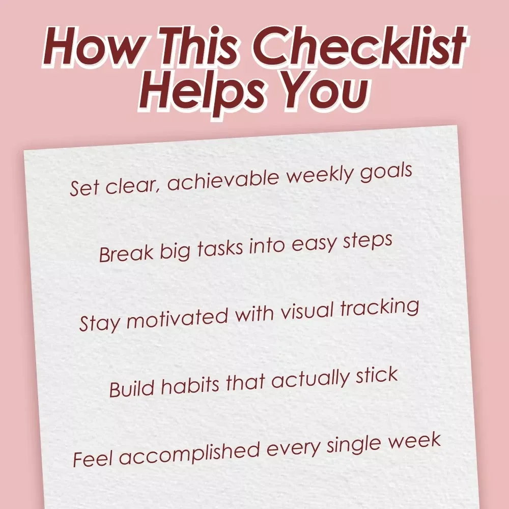 Weekly Goals Made Simple: The No-Fail Action Checklist | Goal-Setting eBook, Digital Download Checklist, How to Set Goals for the Week