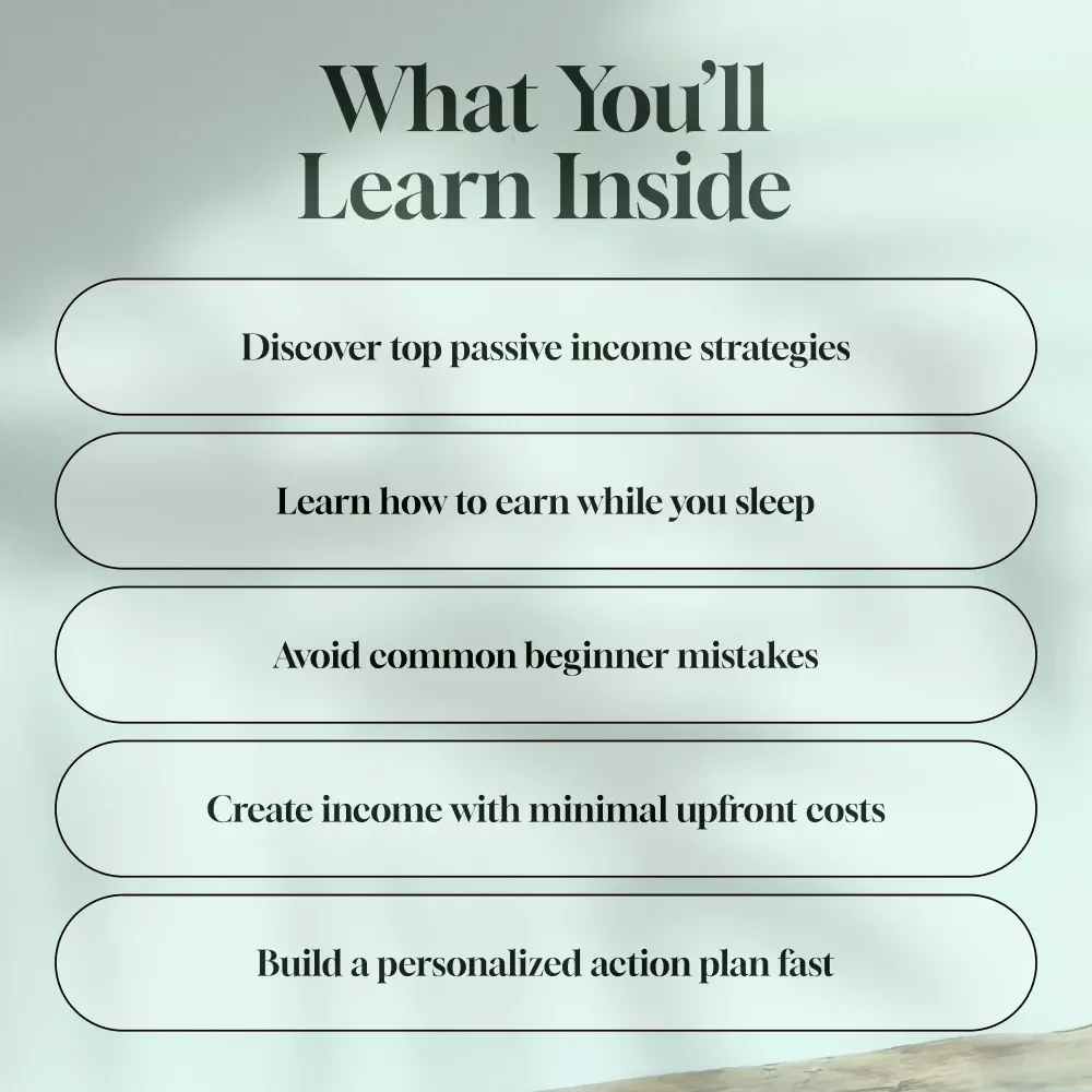 Passive Income Ideas That Work While You Sleep | Wealth-Building Passive Income Ideas Guide | eBook, PDF, Digital Download