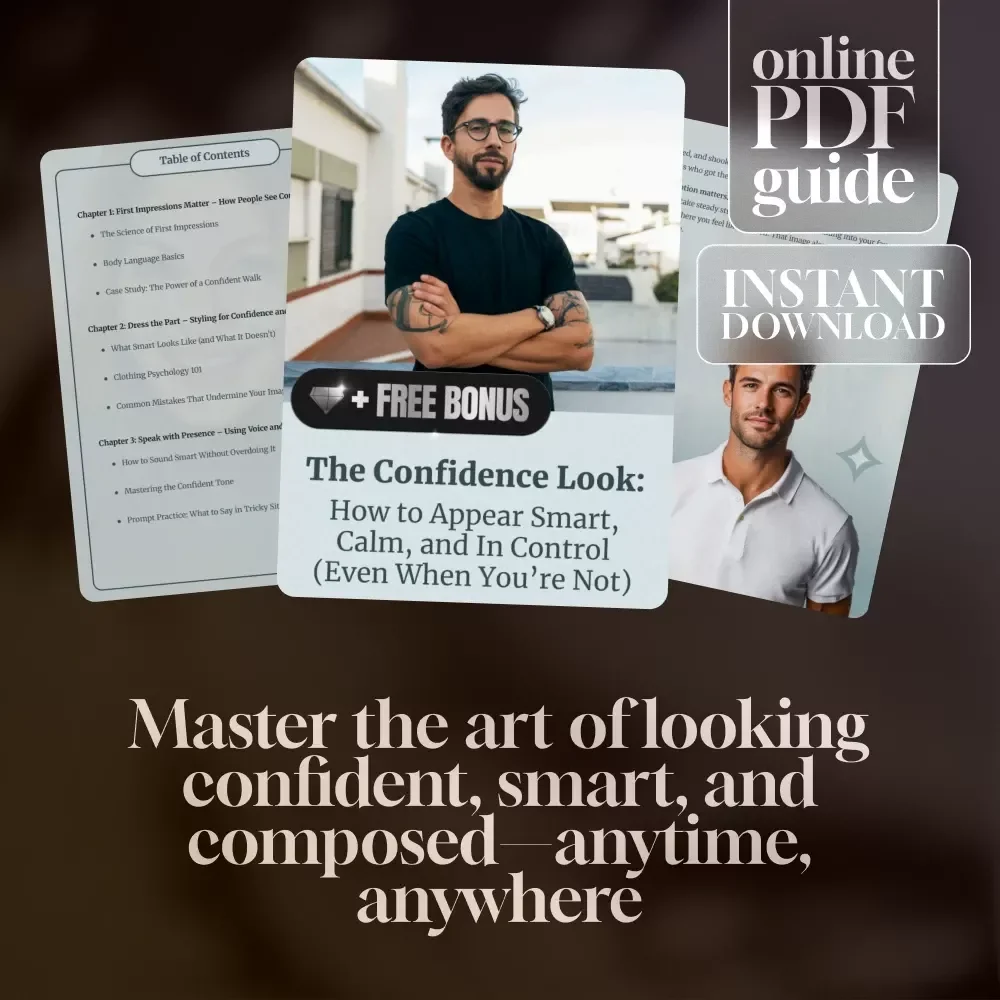 The Confidence Look: How to Appear Smart, Calm, and In Control (Even When You’re Not) – Guide for How to Look Confident and Smart, Digital Download for Personal Growth & Self-Image Boost