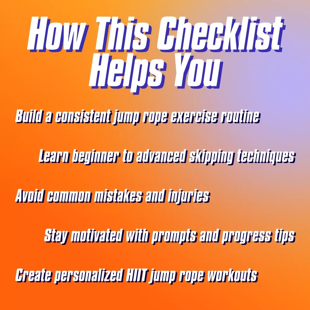 Jump Rope Mastery Checklist: Your Ultimate Skip-to-Fit Guide | Printable Jump Rope Exercise Routine Tracker & Digital Fitness Planner